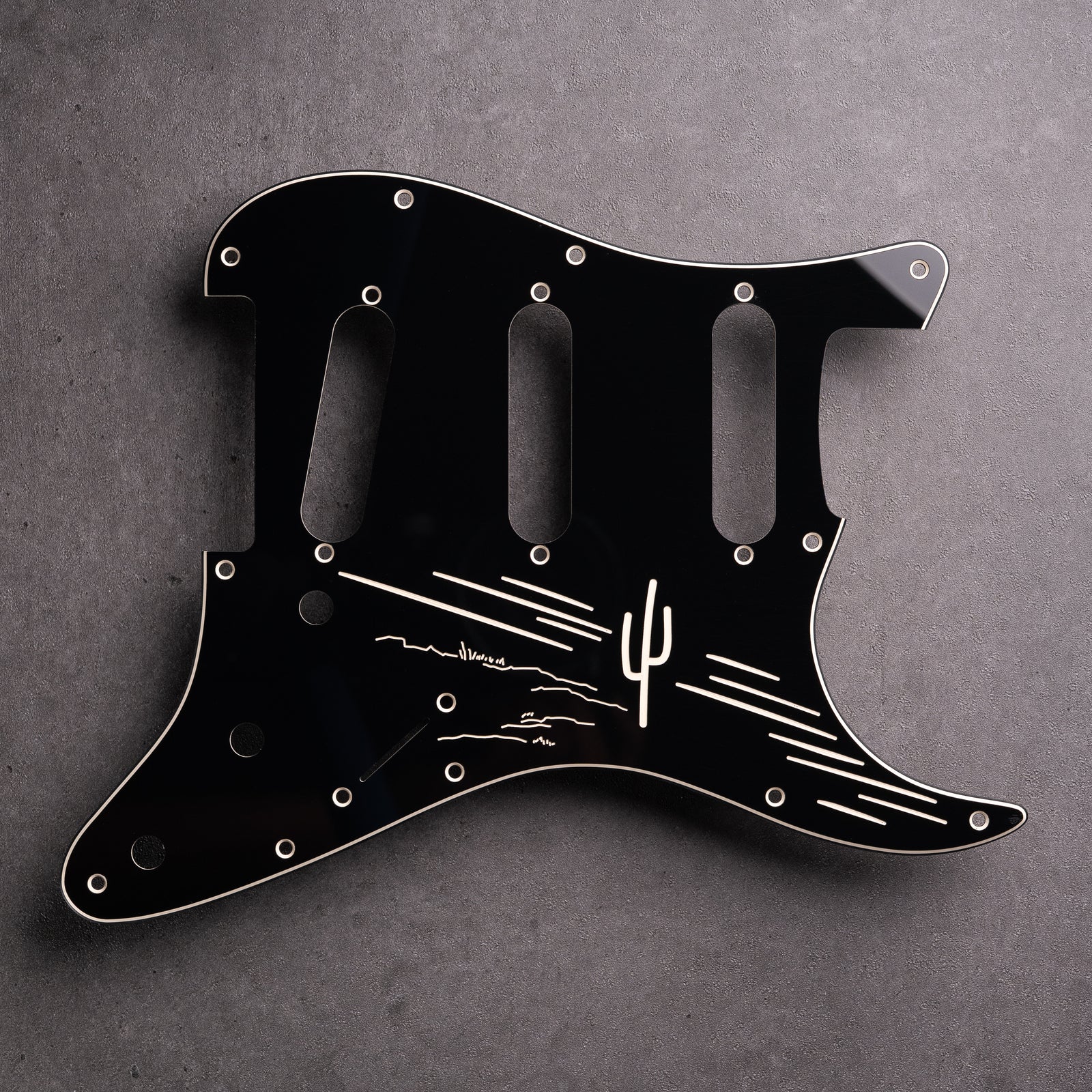 The Loner - Stratocaster Pickguard - Black/Cream/Black