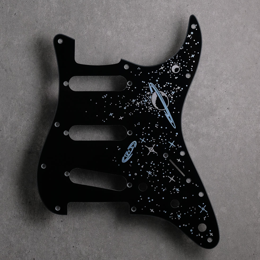 Space Oddity - Stratocaster Pickguard - in Black