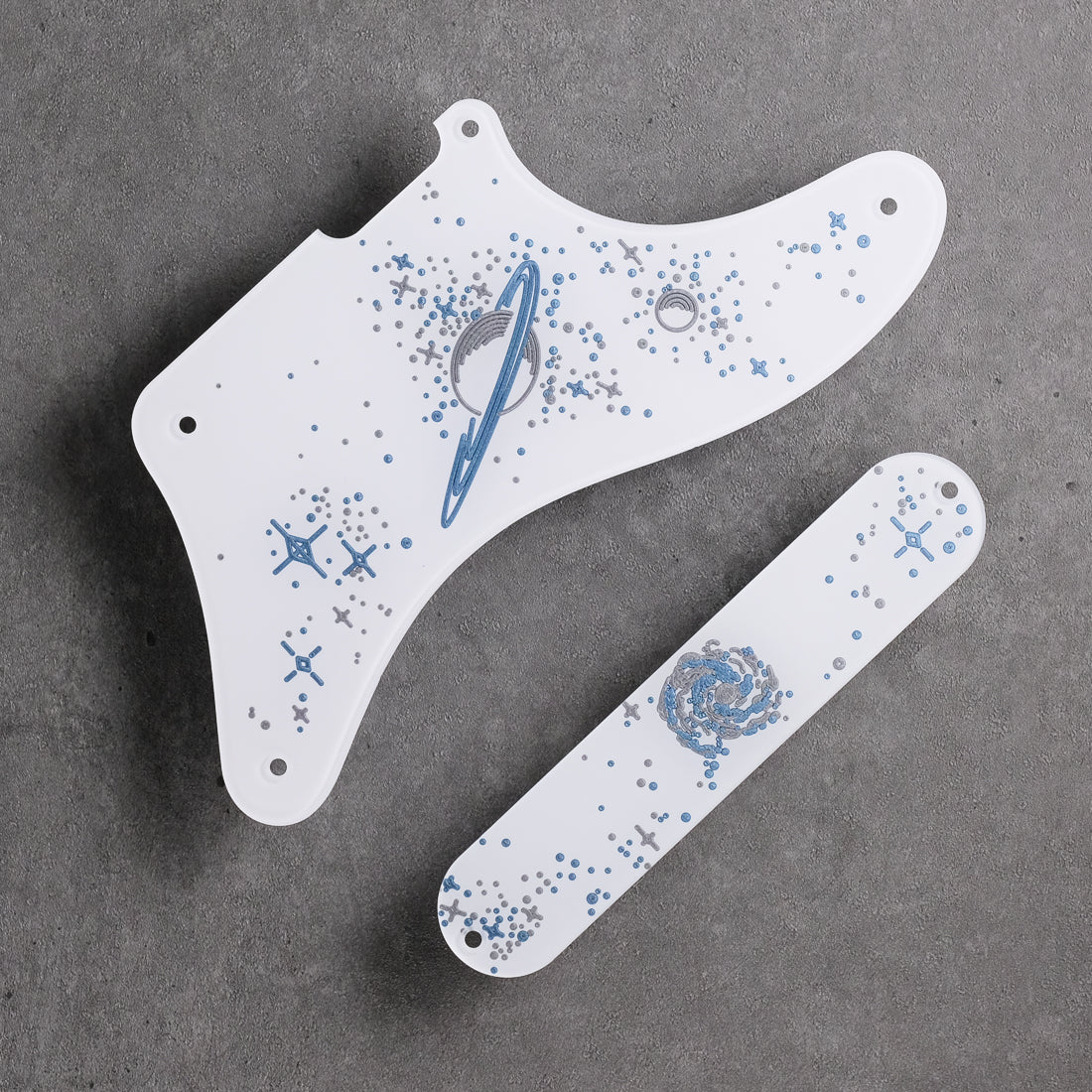 Space Oddity - Cabronita Pickguard - on White Plexi