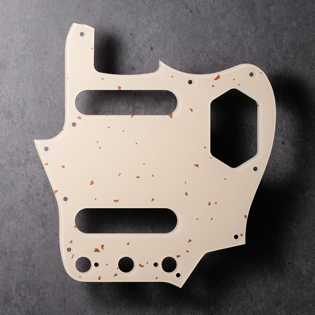 Speckled - Jaguar Pickguard - Copper on Ivory Plexi