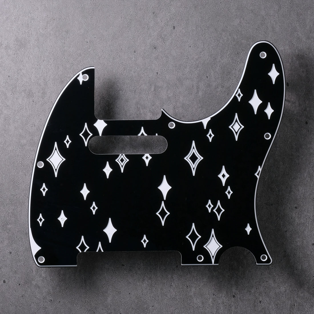 Sleepwalk - Telecaster Pickguard - Black/White/Black