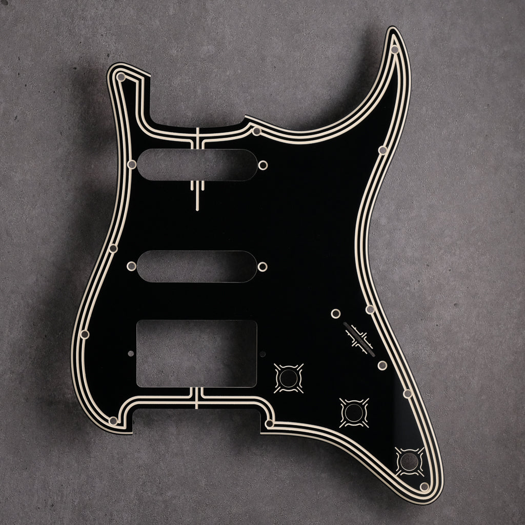 Streamline - HSS Stratocaster Pickguard - Black/Cream/Black