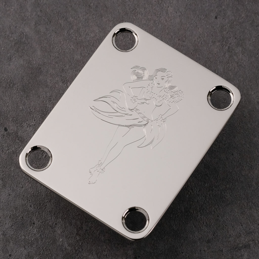 ISLAND GIRL - Engraved Neckplate - Nickel