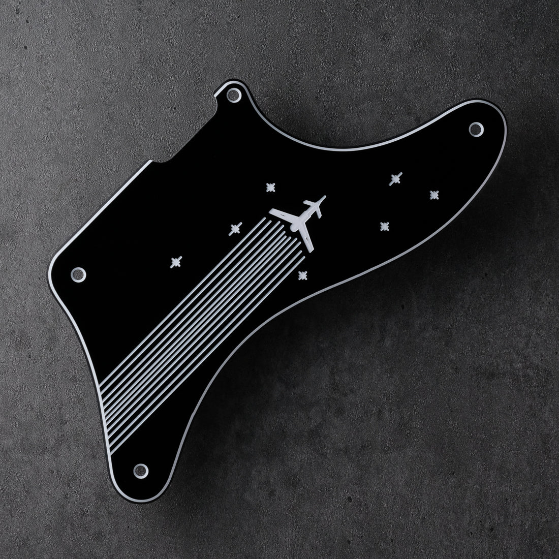 Rockets Away - Cabronita Pickguard - Black/White/Black