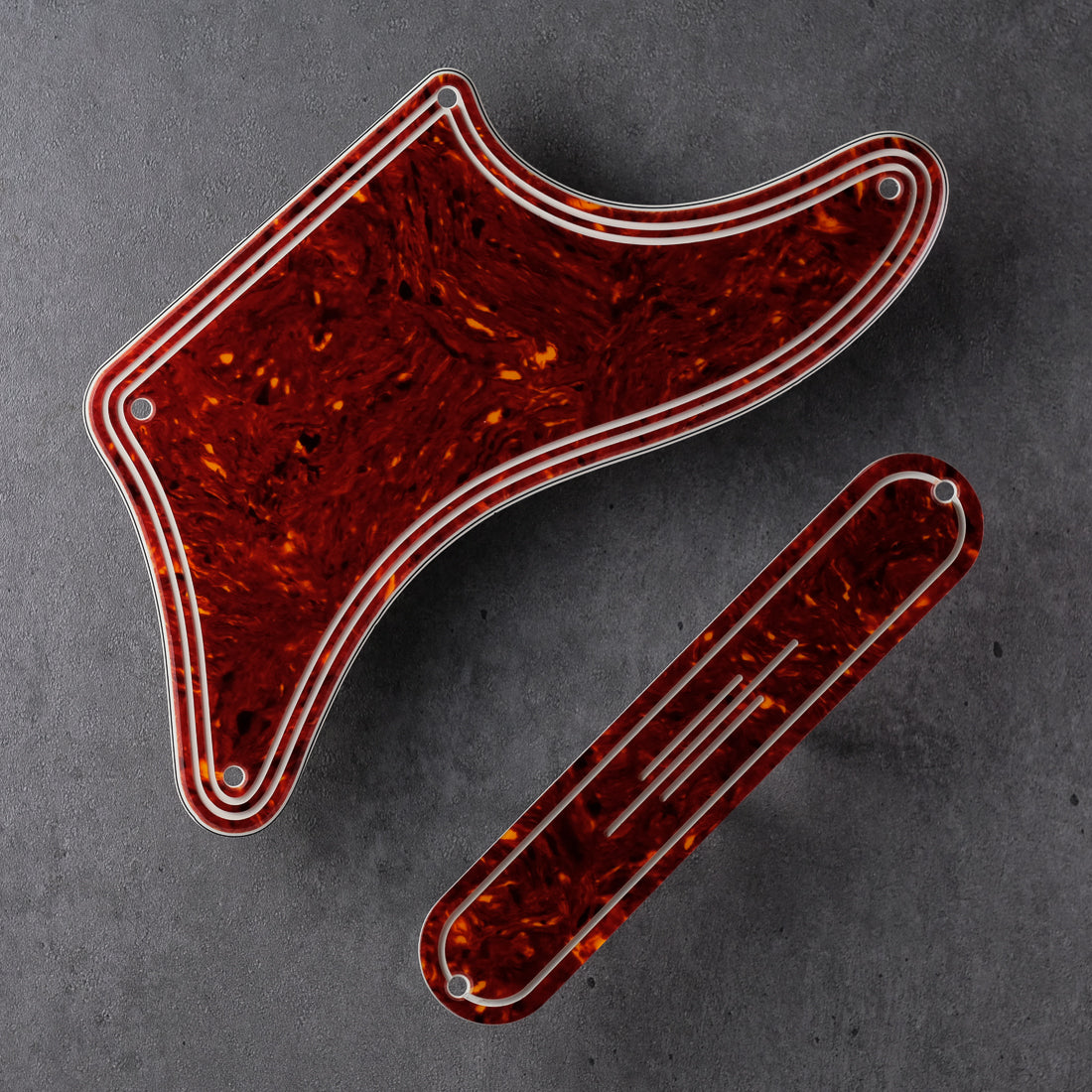 STREAMLINE - Cabronita Especial Pickguard and Backplate Set - Tort Mars Red 4-ply