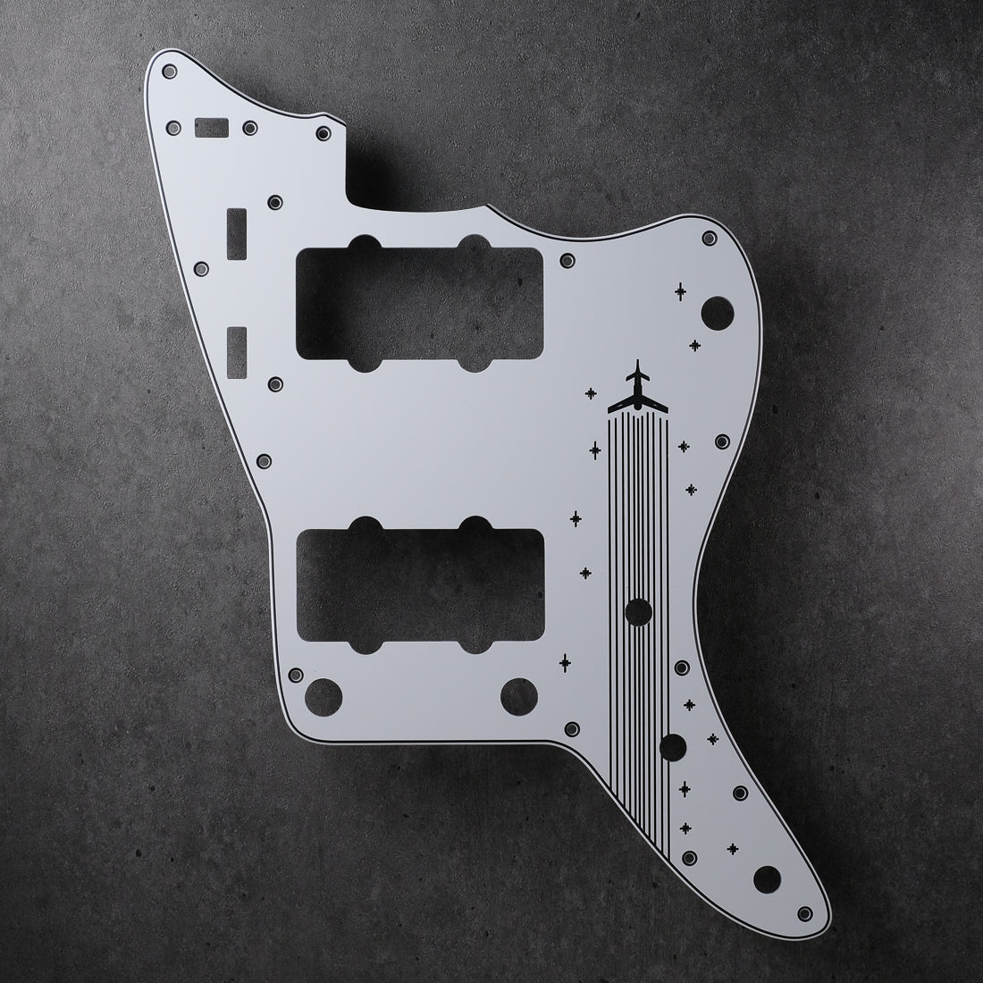 Rockets Away - Jazzmaster Pickguard - White/Black/White