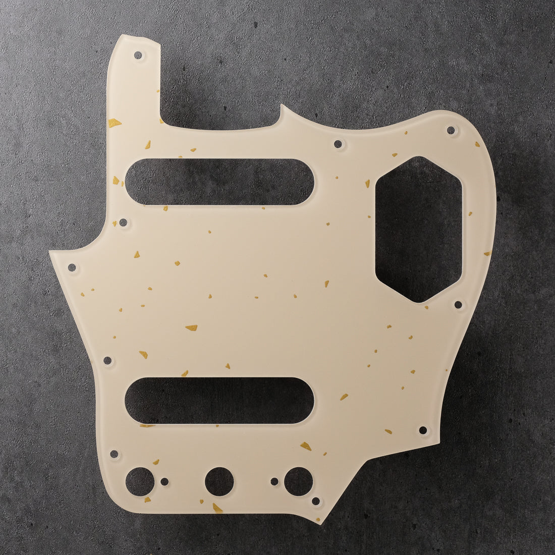 Speckled - Jaguar Pickguard - Gold on Ivory Plexi