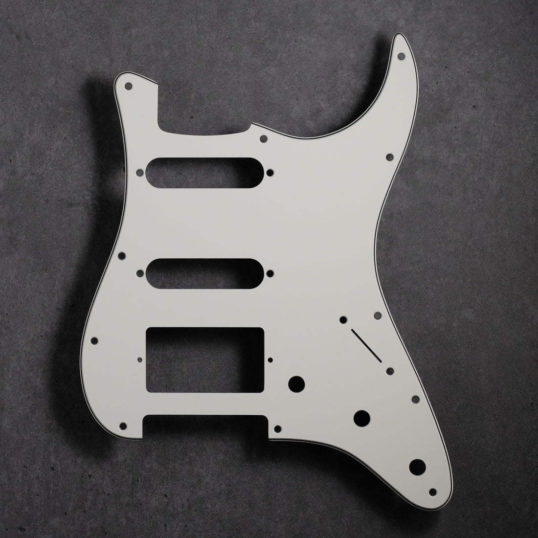 Parchment/Black/Parchment - HSS Stratocaster Pickguard - 3-ply Vinyl