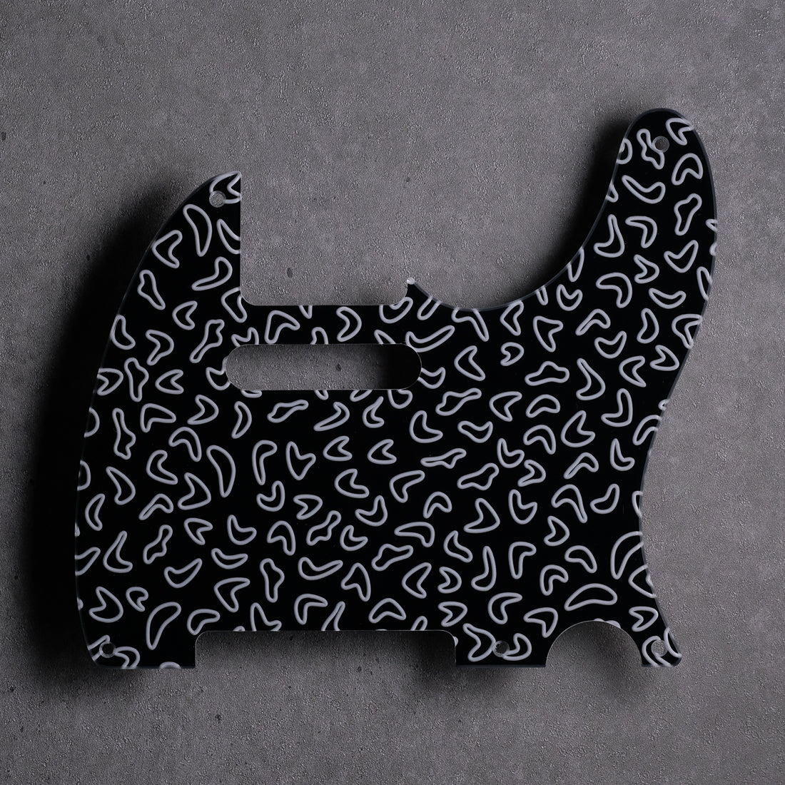 Boomerangs - Telecaster Pickguard - White on Black