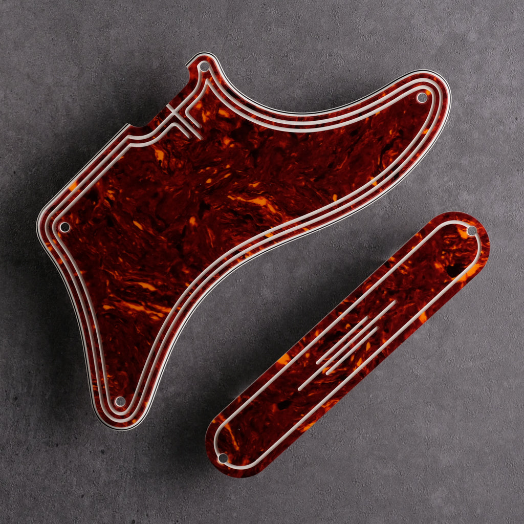 STREAMLINE - Cabronita Pickguard and Backplate Set - Tort Mars Red 4-ply