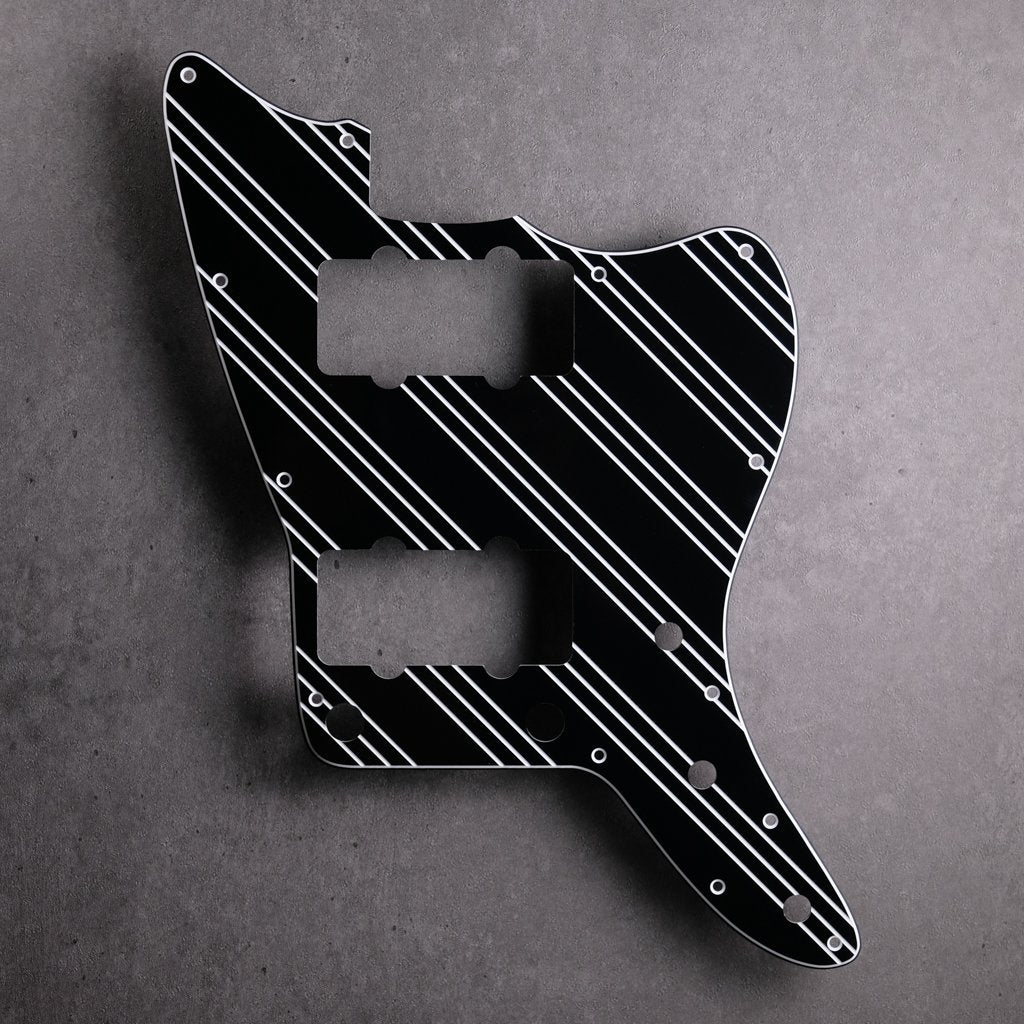 Three Stripes - Jazzmaster Pickguard - Black/White/White