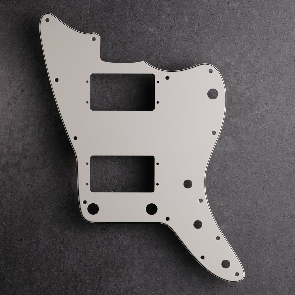 Parchment/Black/Parchment - Jazzblaster Pickguard with Wide-Range Humbuckers - 3-ply Vinyl