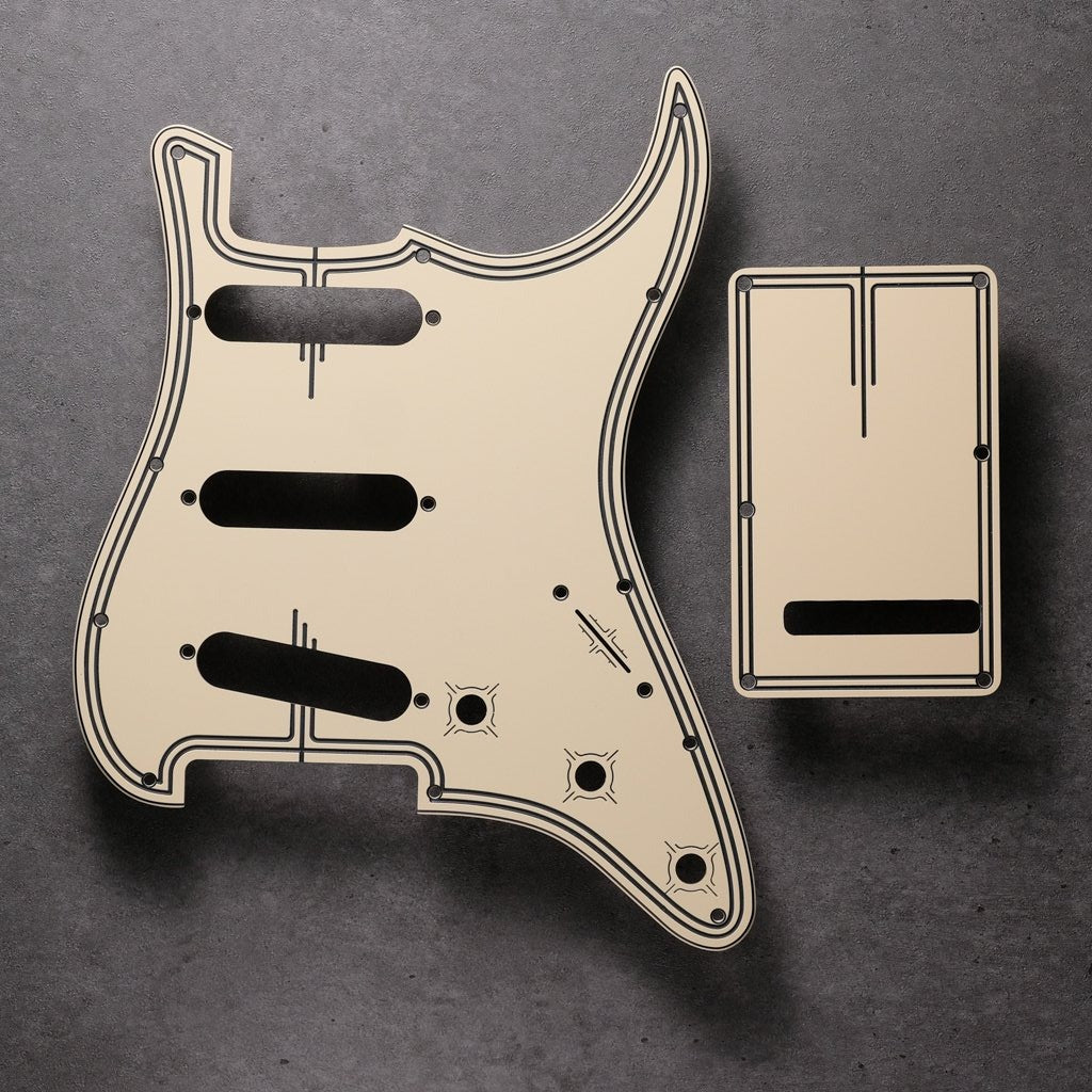 Streamline - Stratocaster Pickguard and Tremolo Cover - Cream/Black/Cream