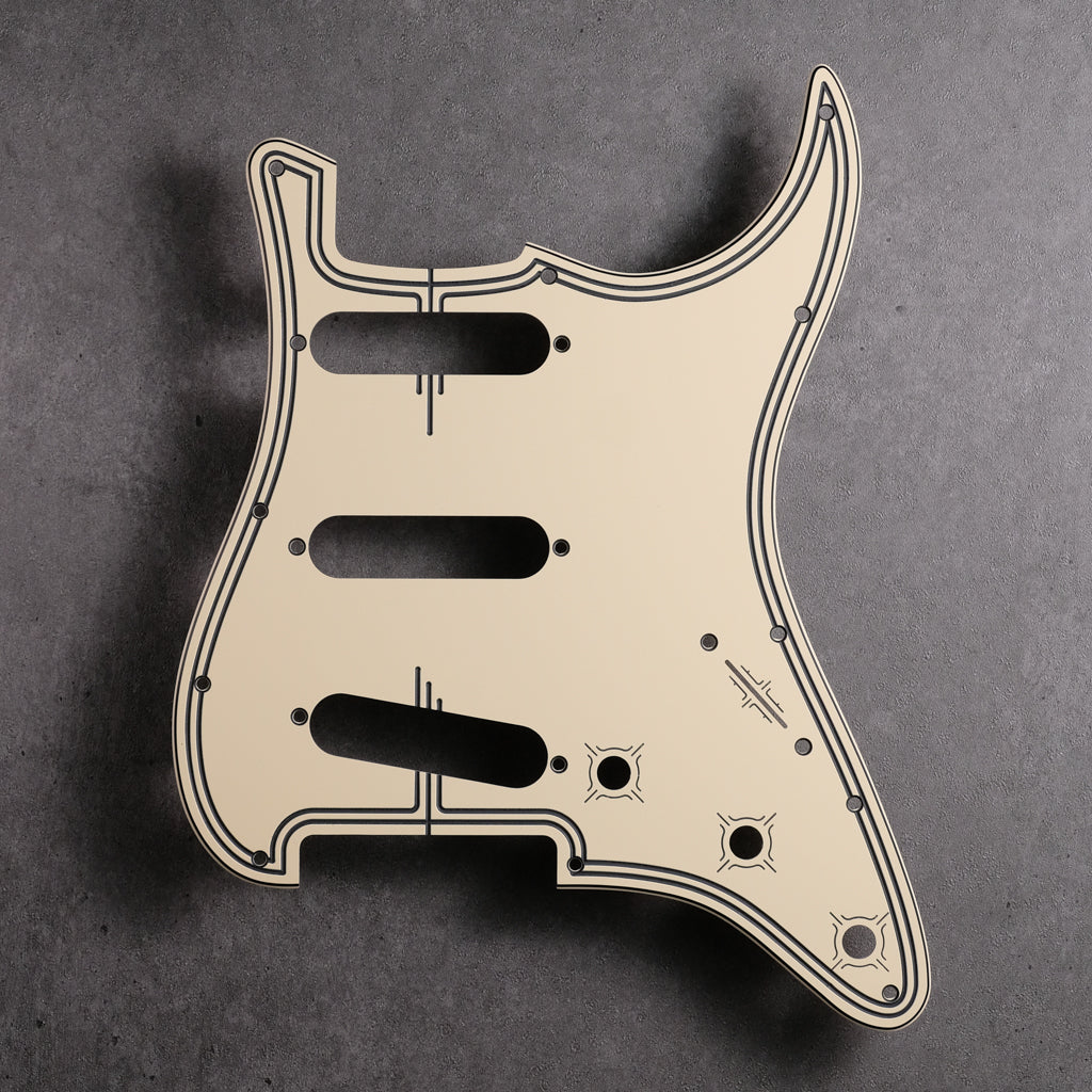 Streamline - Stratocaster Pickguard and Tremolo Cover - Cream/Black/Cream