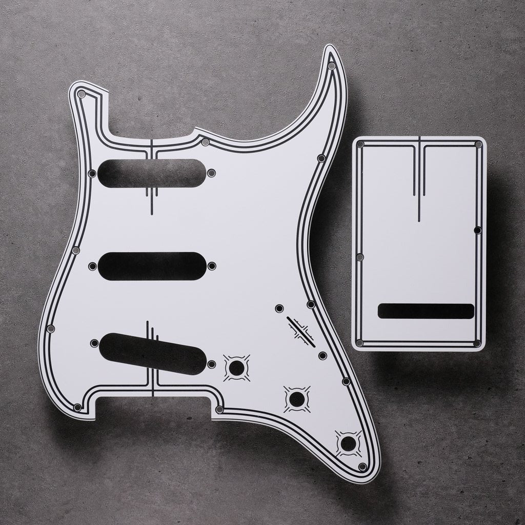 Streamline - Stratocaster Pickguard and Tremolo Cover - White/Black/White