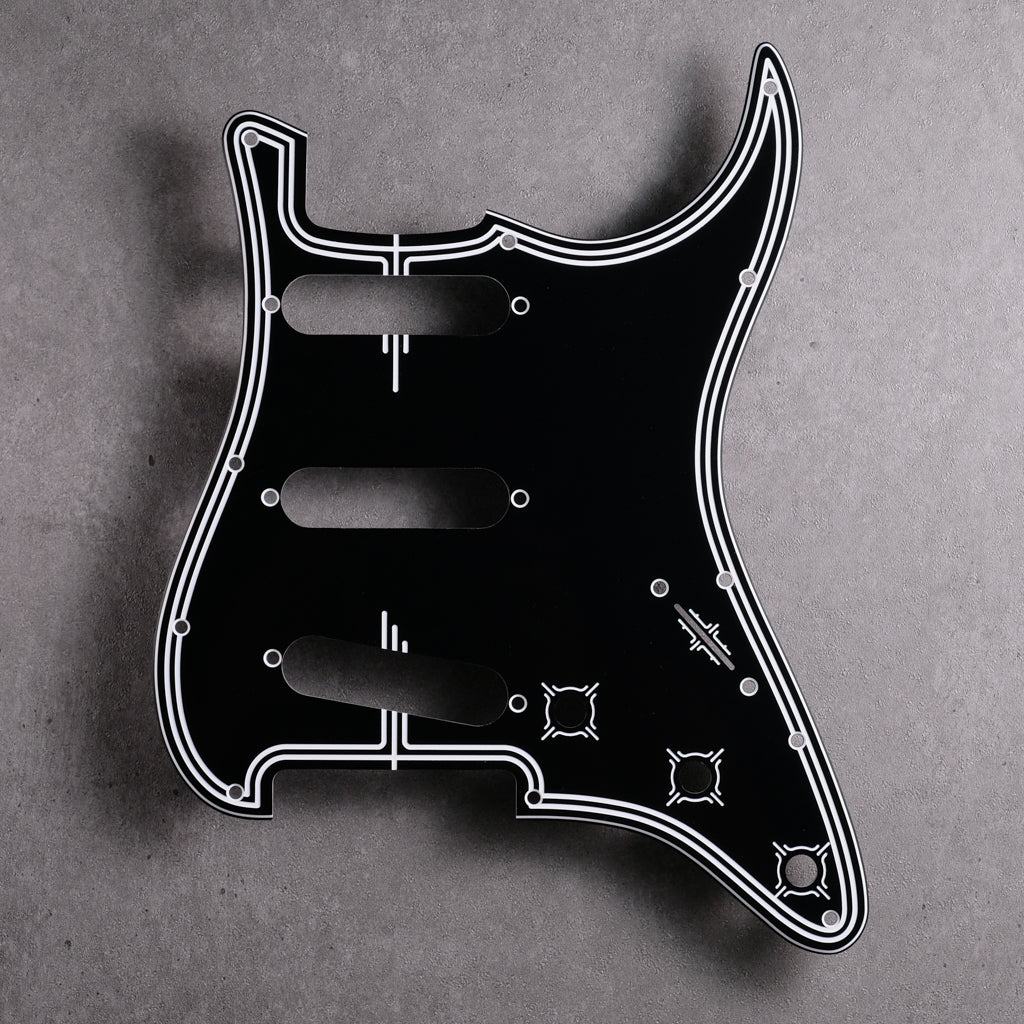 Streamline - Stratocaster Pickguard - Black/White/Black