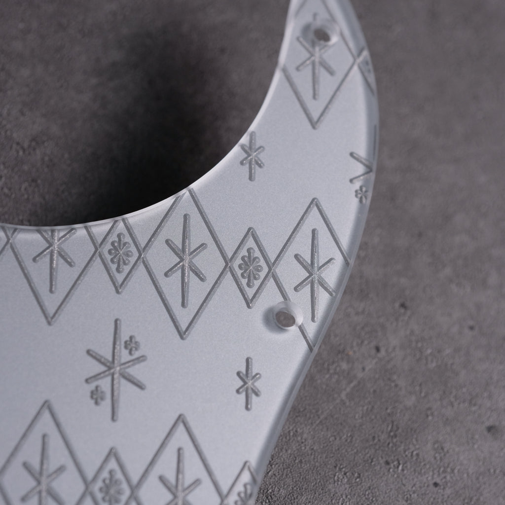 Maybellene - Stratocaster Pickguard and Trem Cover - Metallic Silver on Silver Acrylic