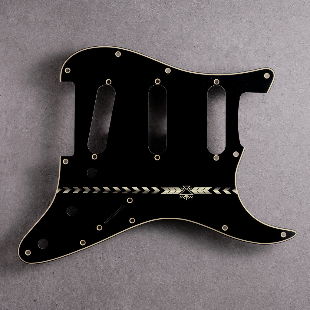 Redtail Stripe - Stratocaster Pickguard - Black/Cream/Black