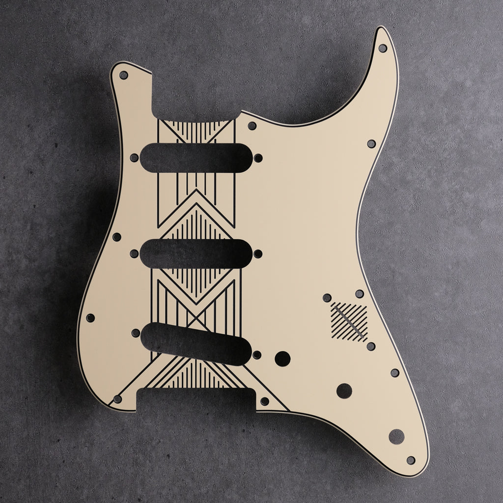 Broken Arrow - Stratocaster Pickguard - Cream/Black/Cream