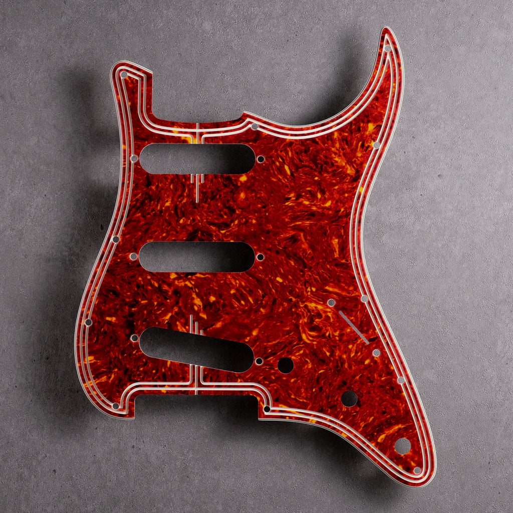 Streamline - Stratocaster Pickguard - Tort Mars Red 4-ply
