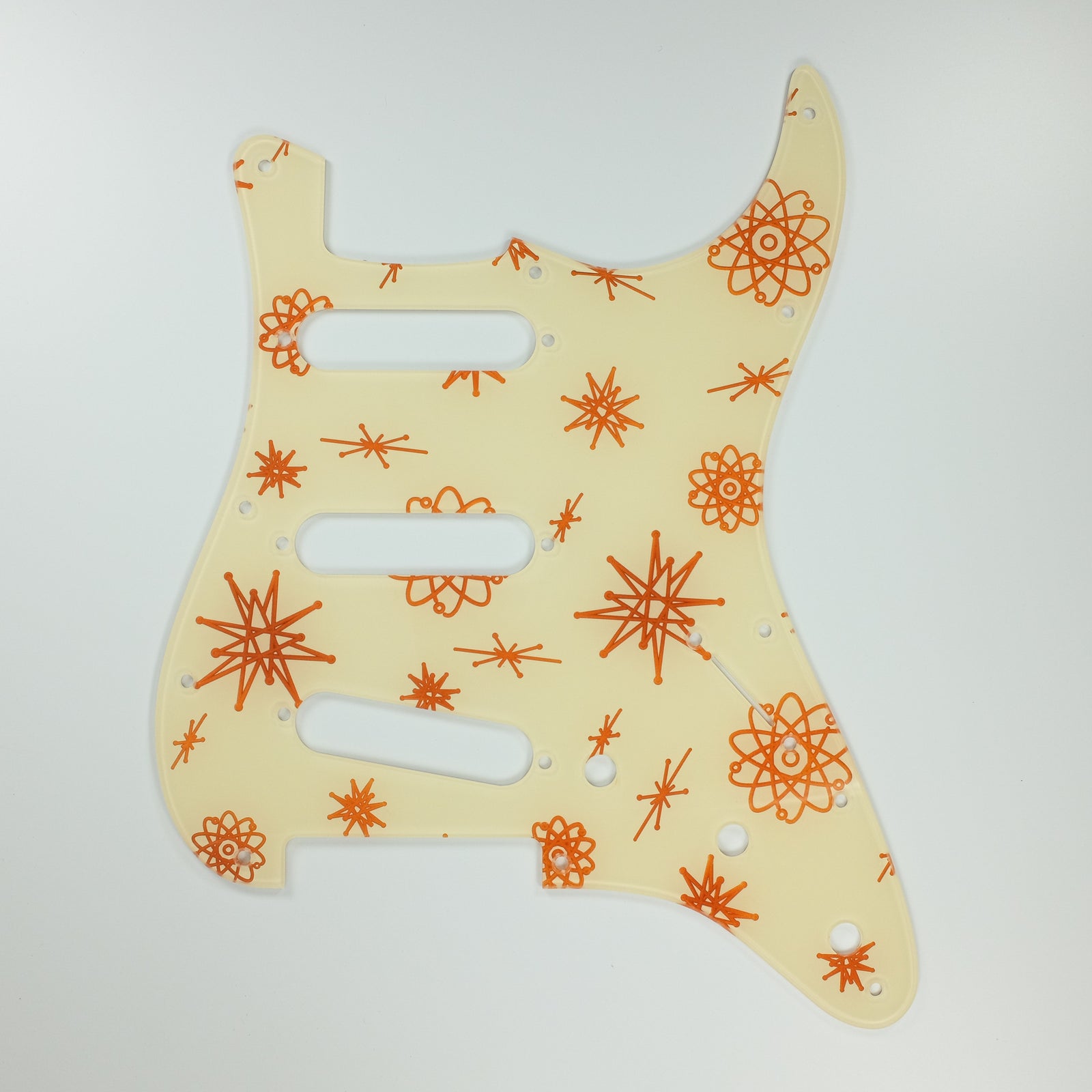 Atomic Age - Stratocaster Pickguard - Copper on Ivory