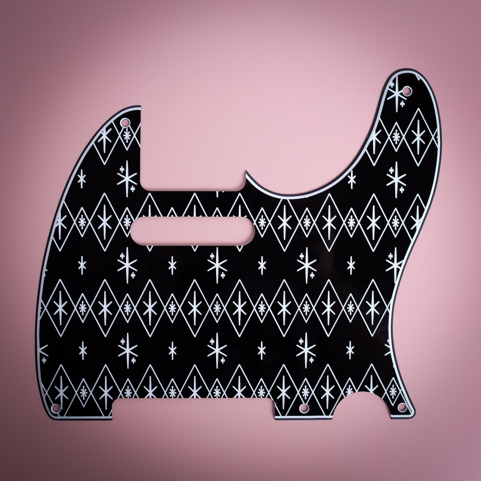 Maybellene - Telecaster Pickguard - Black/White/Black