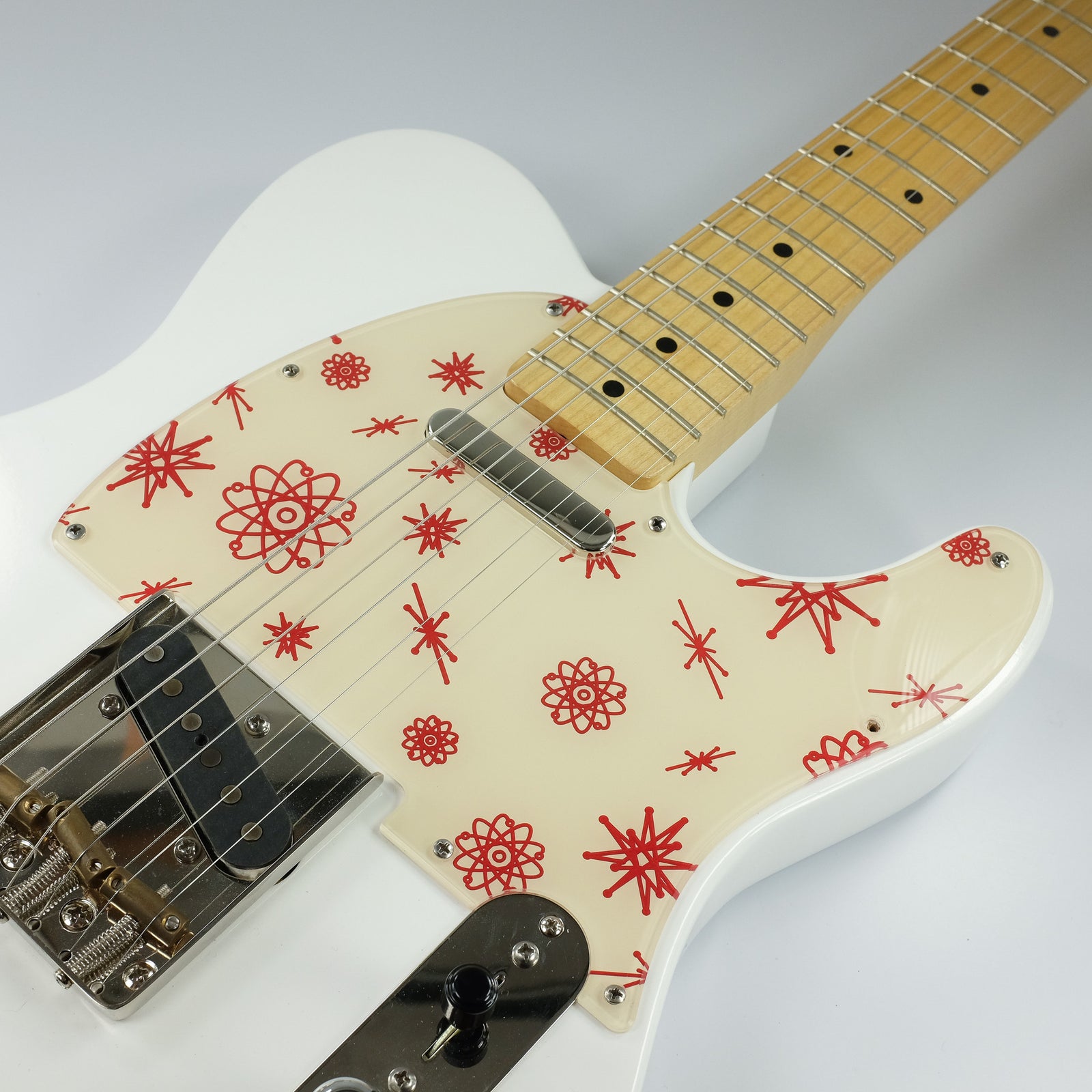 ATOMIC AGE - Candy Apple Red on Ivory Acrylic