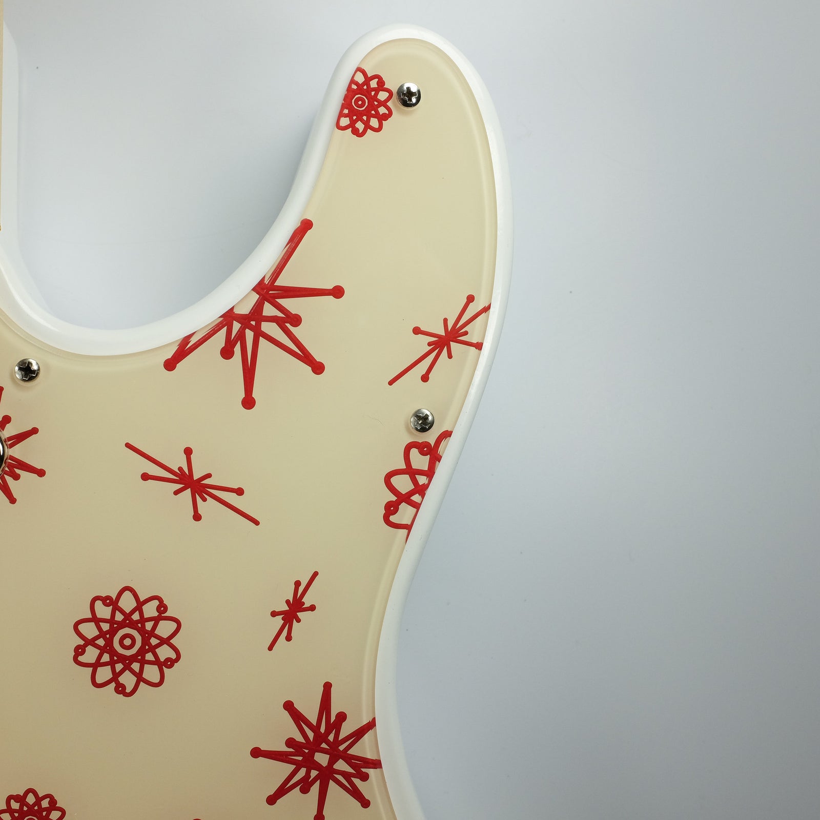 ATOMIC AGE - Candy Apple Red on Ivory Acrylic