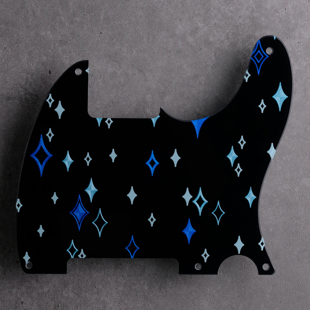 Sleepwalk - Telecaster Pickguard - Blues on Black