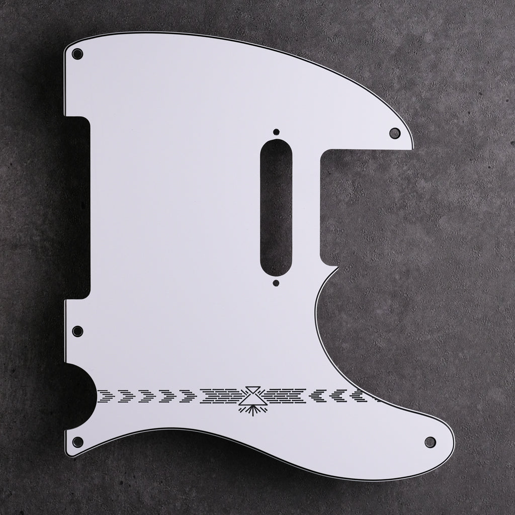 Redtail Stripe - Telecaster Pickguard - White/Black/White