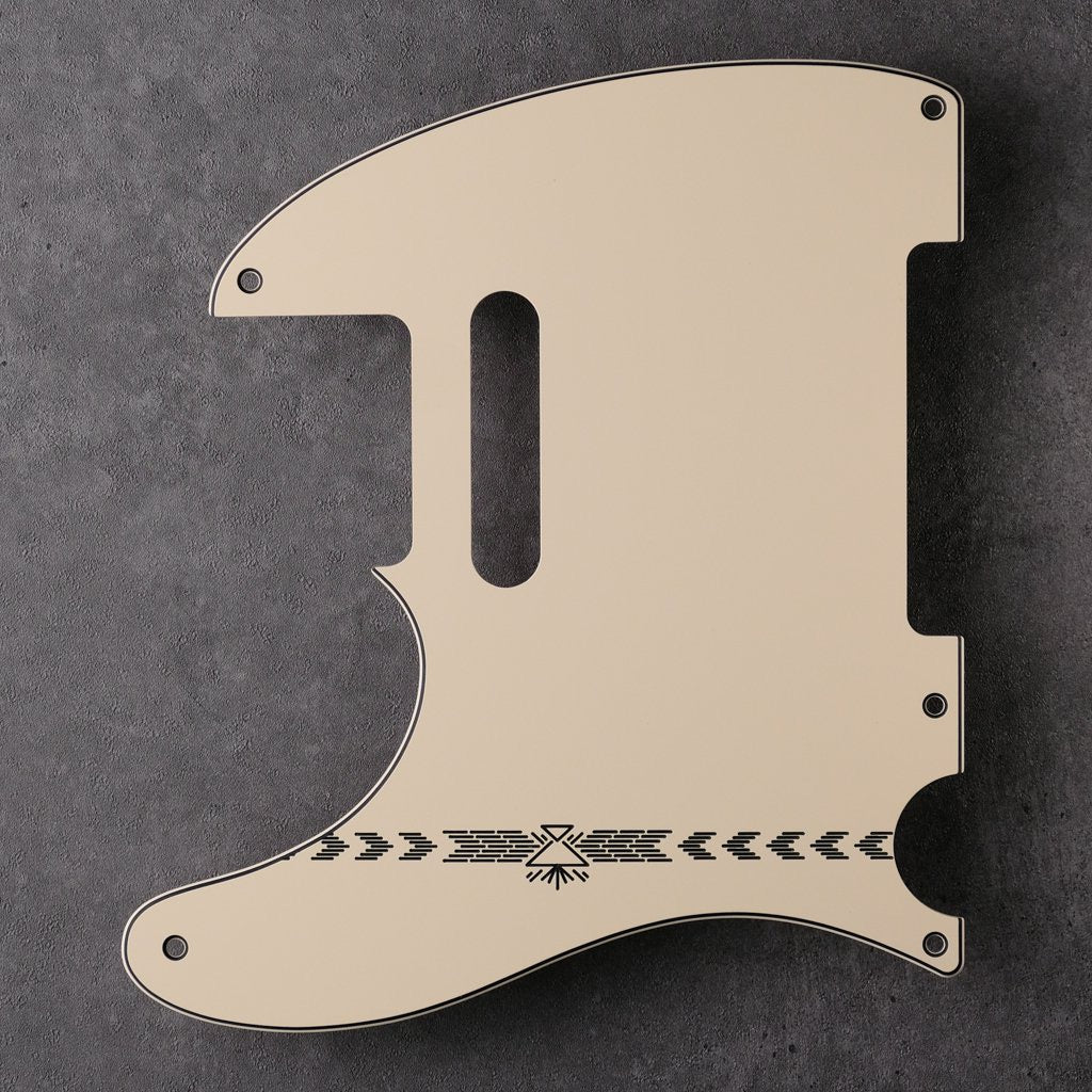 Redtail Stripe - Left-handed Telecaster Pickguard - Cream/Black/Cream