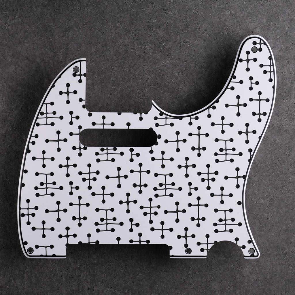 Eames Dots - Telecaster Pickguard - White/Black/White