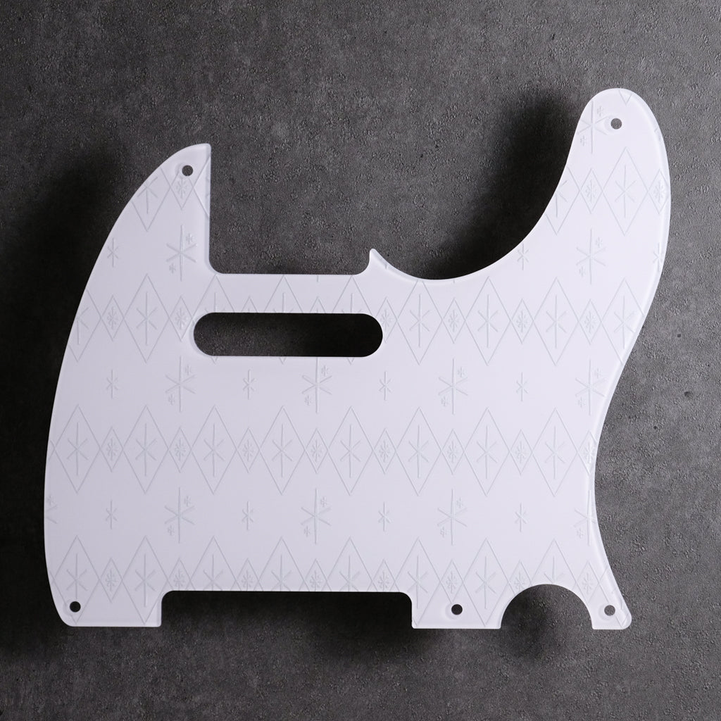 Maybellene - Telecaster Pickguard - White on White