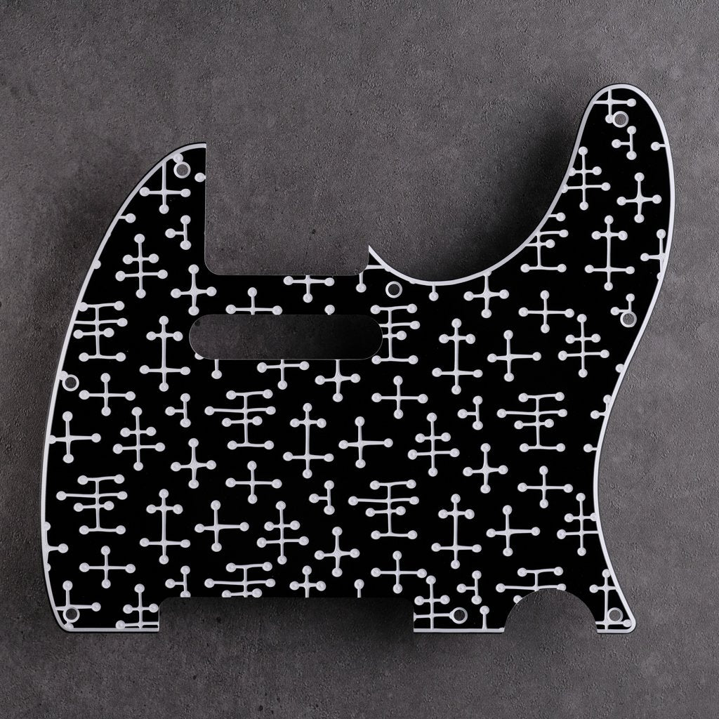 Eames Dots - Telecaster Pickguard - Black/White/Black