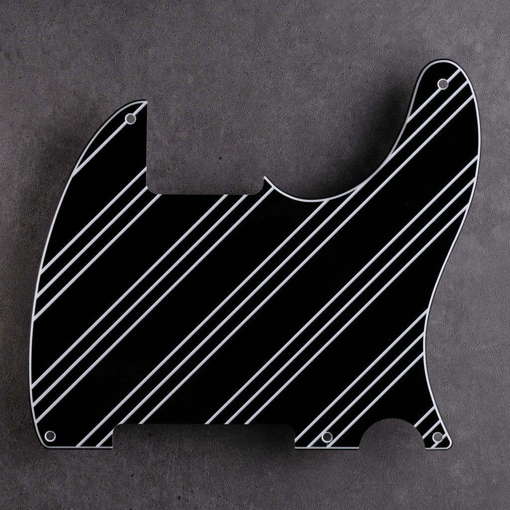Three Stripes - Telecaster Pickguard - Black/White/Black