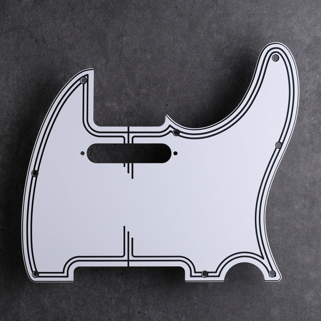 Streamline - Telecaster Pickguard - White/Black/White