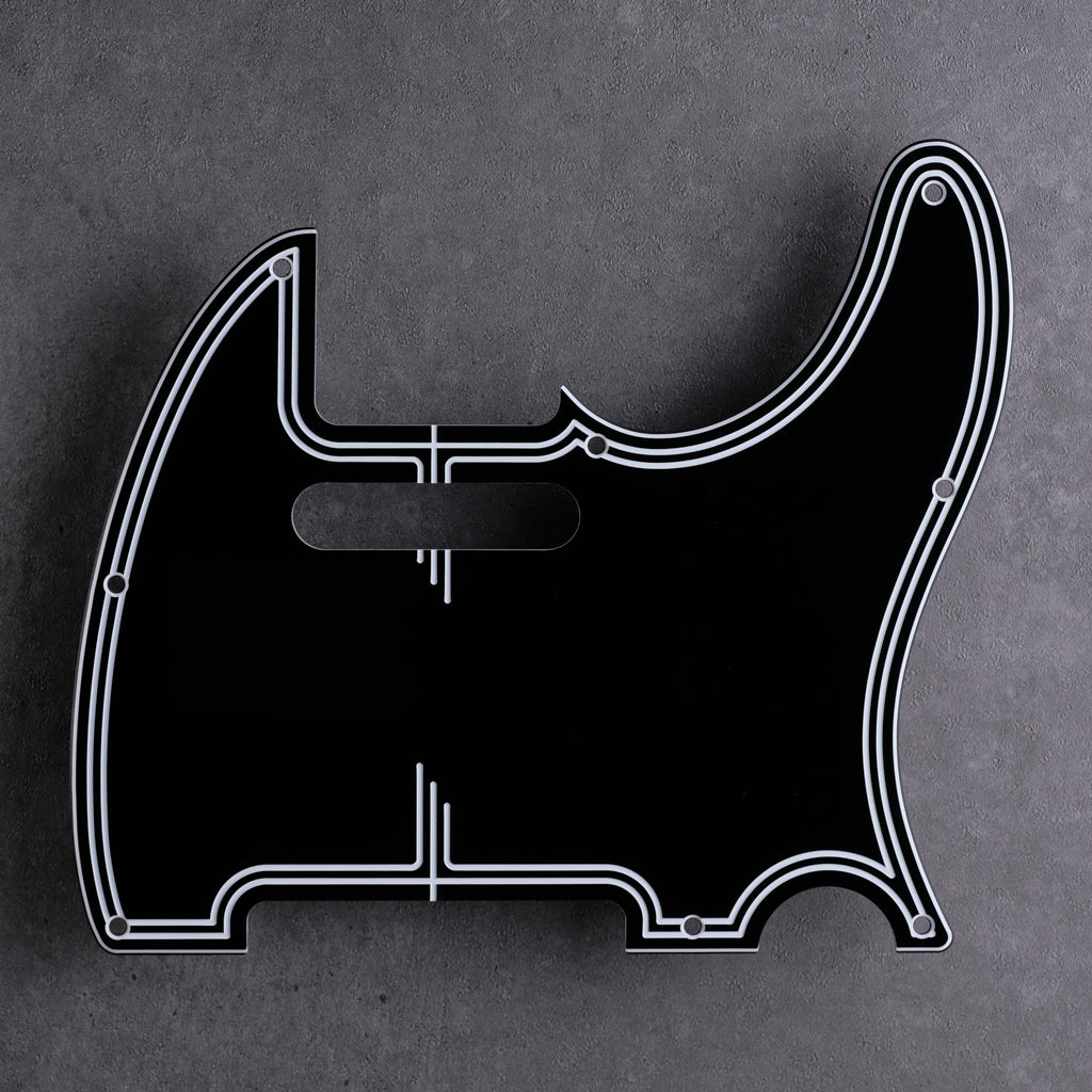Streamline - Telecaster Pickguard - Black/White/Black