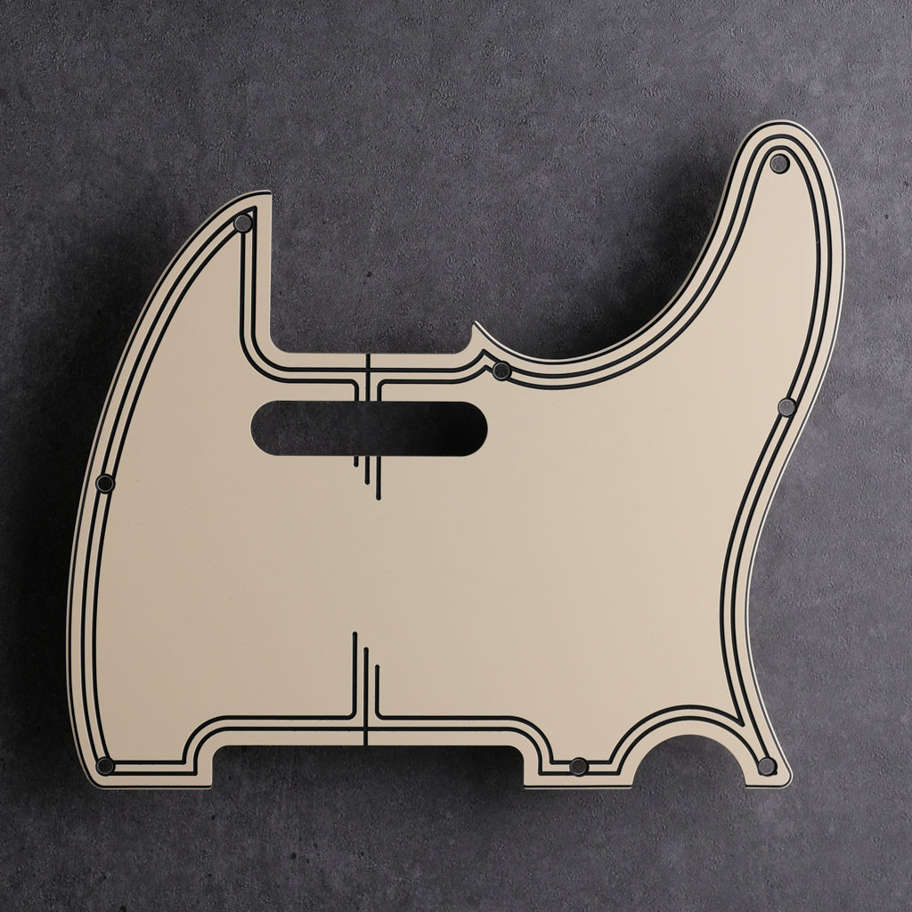 Streamline - Telecaster Pickguard - Cream/Black/Cream