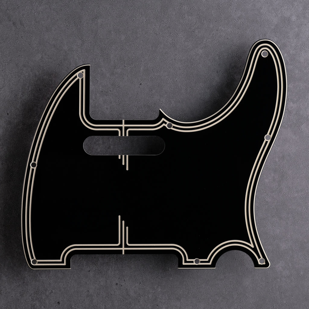 Streamline - Telecaster Pickguard - Black/Cream/Cream