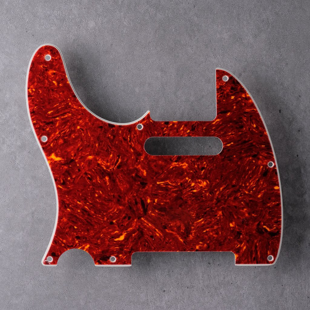 Tort Mars Red - Left-handed Telecaster Pickguard - Genuine Celluloid