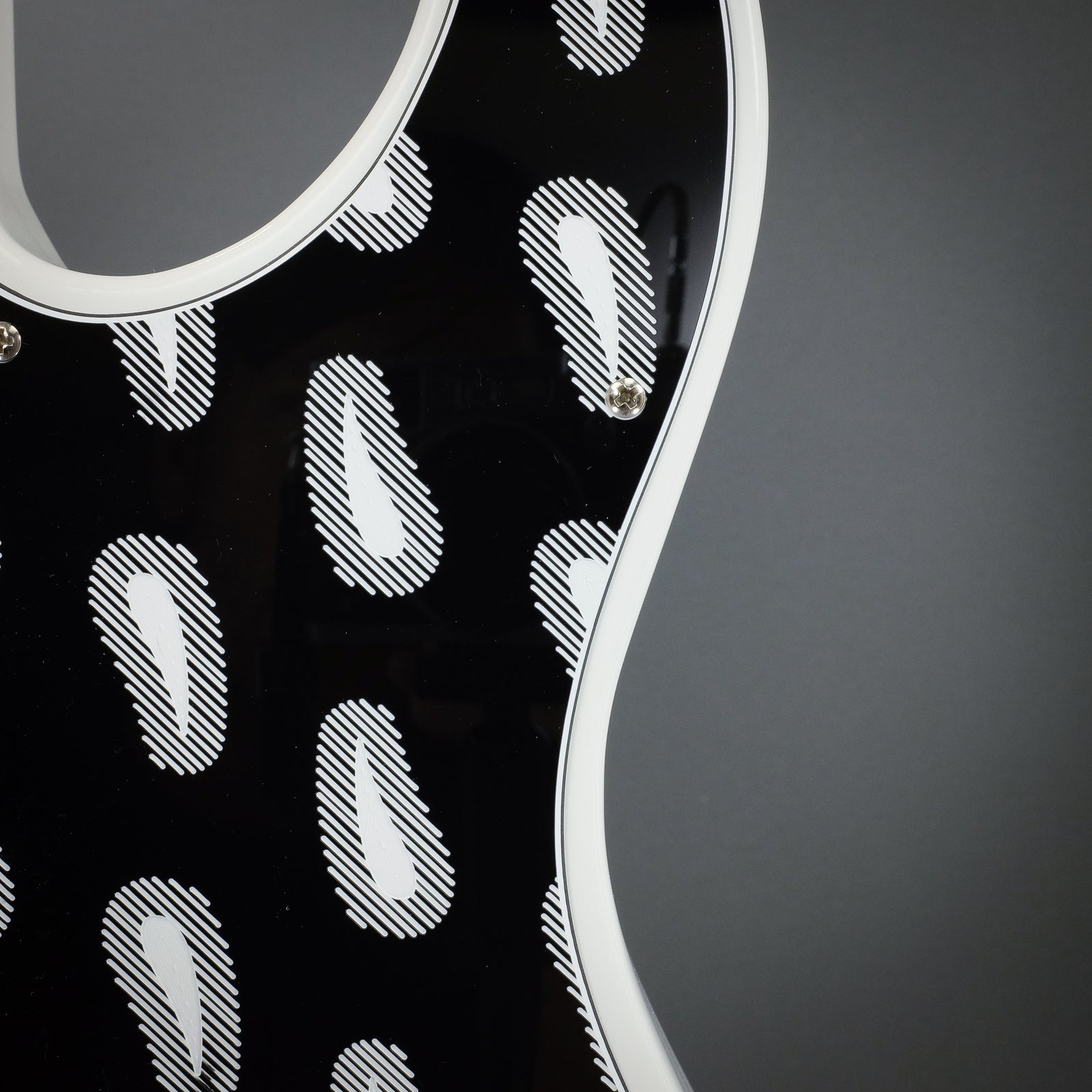 Proto Paisley - Telecaster Pickguard - Black/White/Black