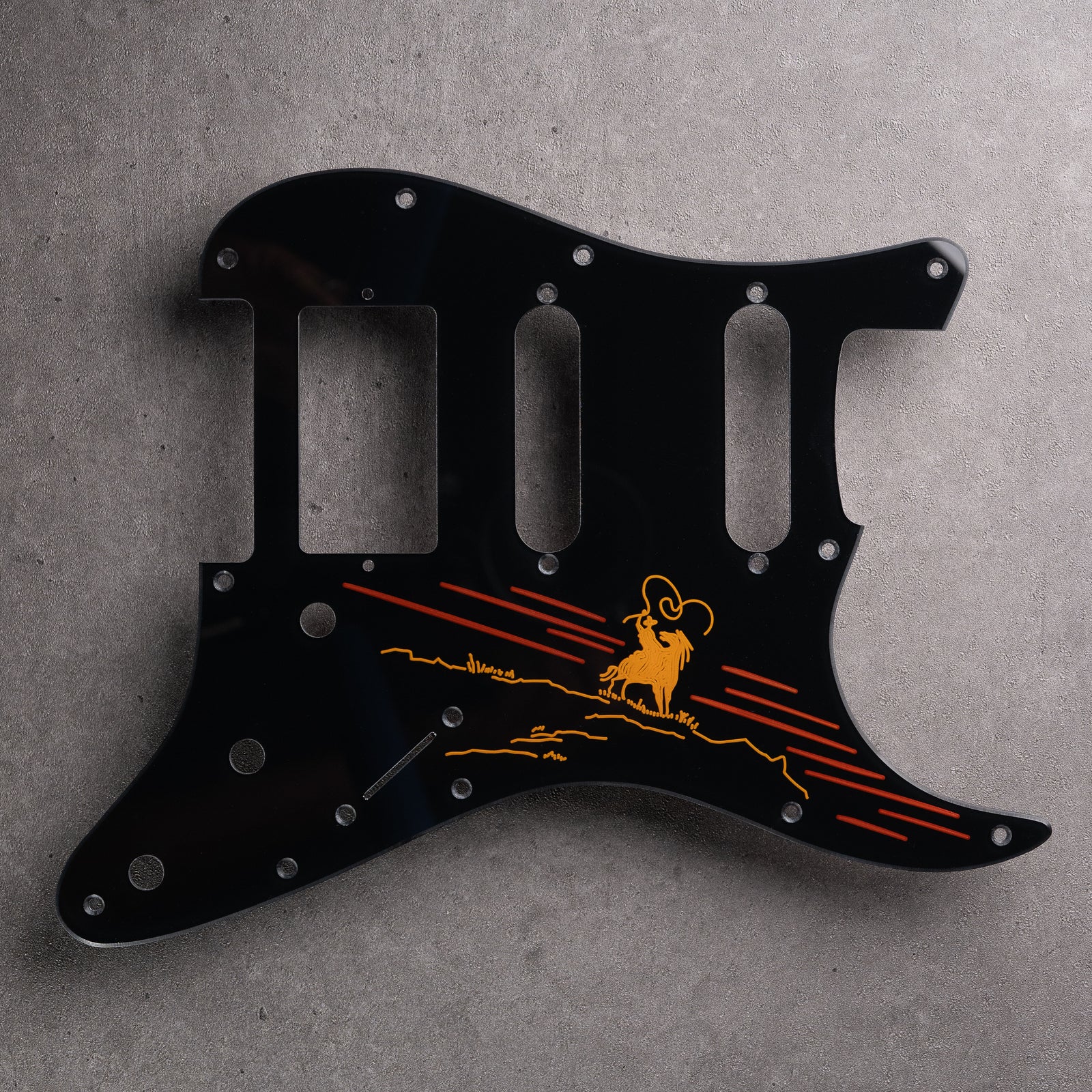 THE RIDER - Stratocaster HSS Pickguard - in Black