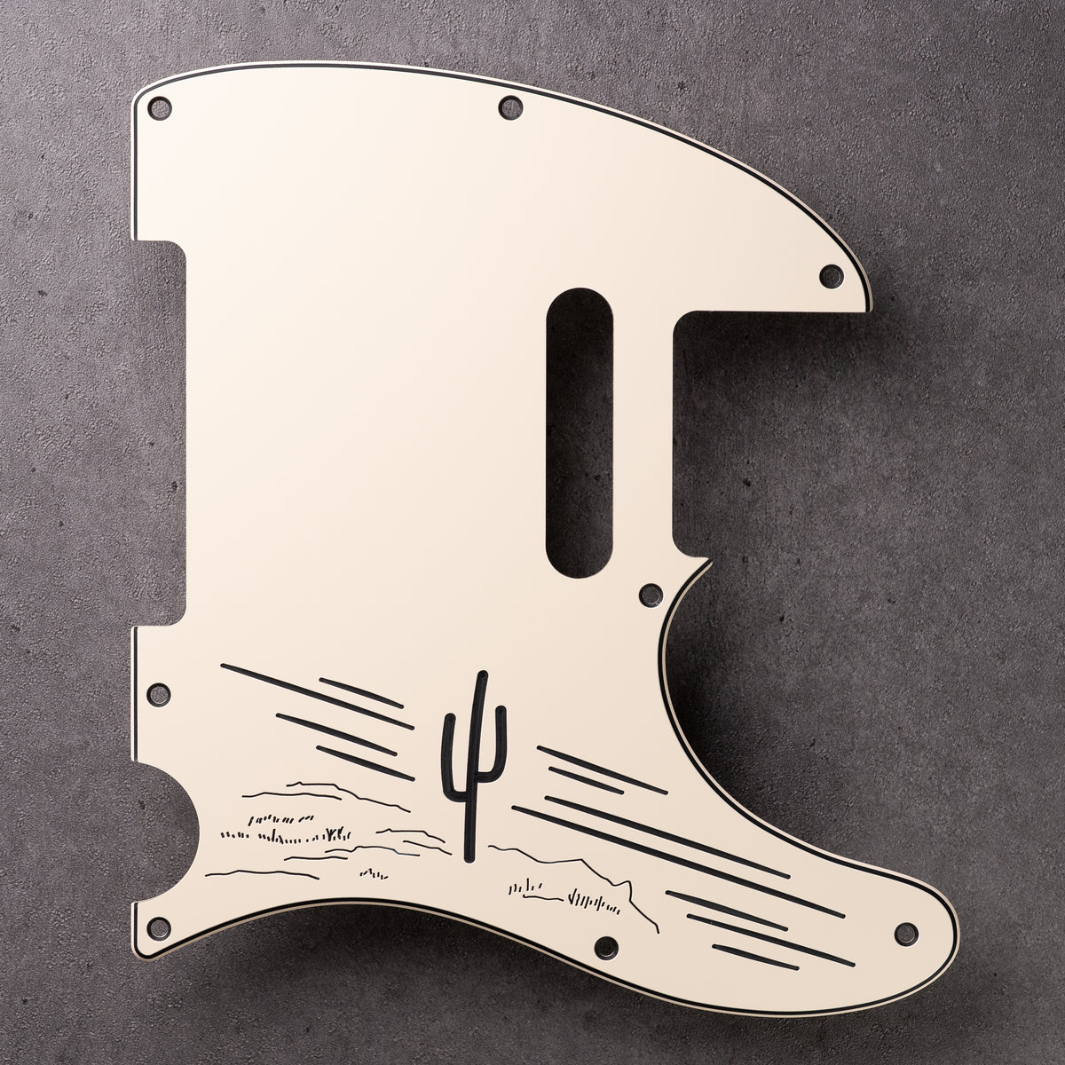 The Loner - Telecaster Pickguard - Cream/Black/Cream