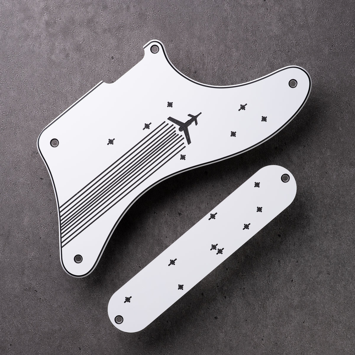 Rockets Away - Cabronita Pickguard - White/Black/White