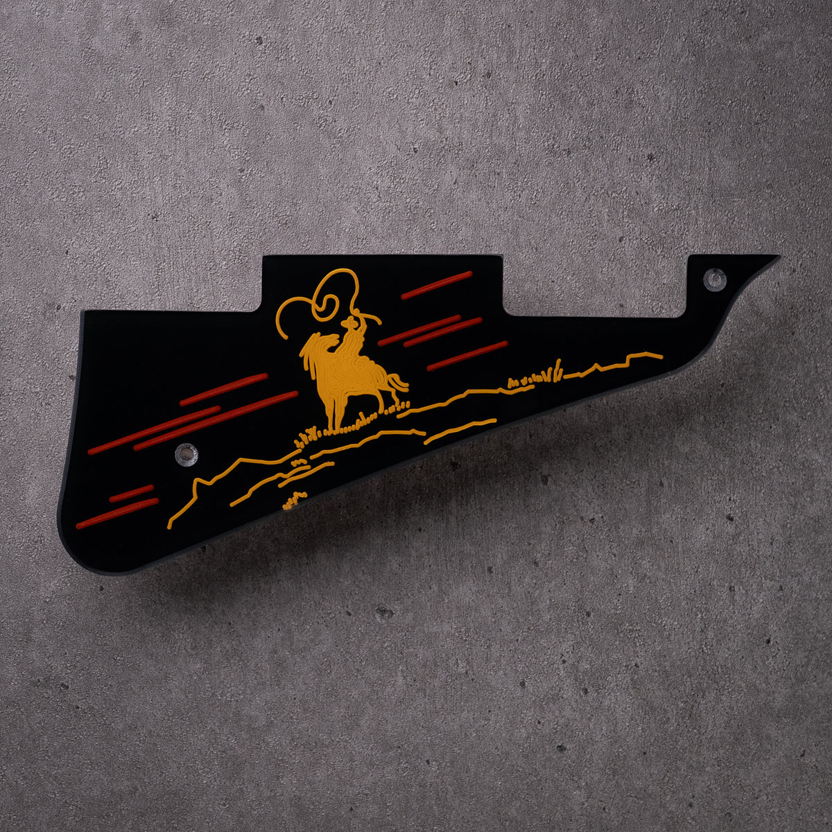 THE RIDER - Les Paul Standard Pickguard - on Black Plexi