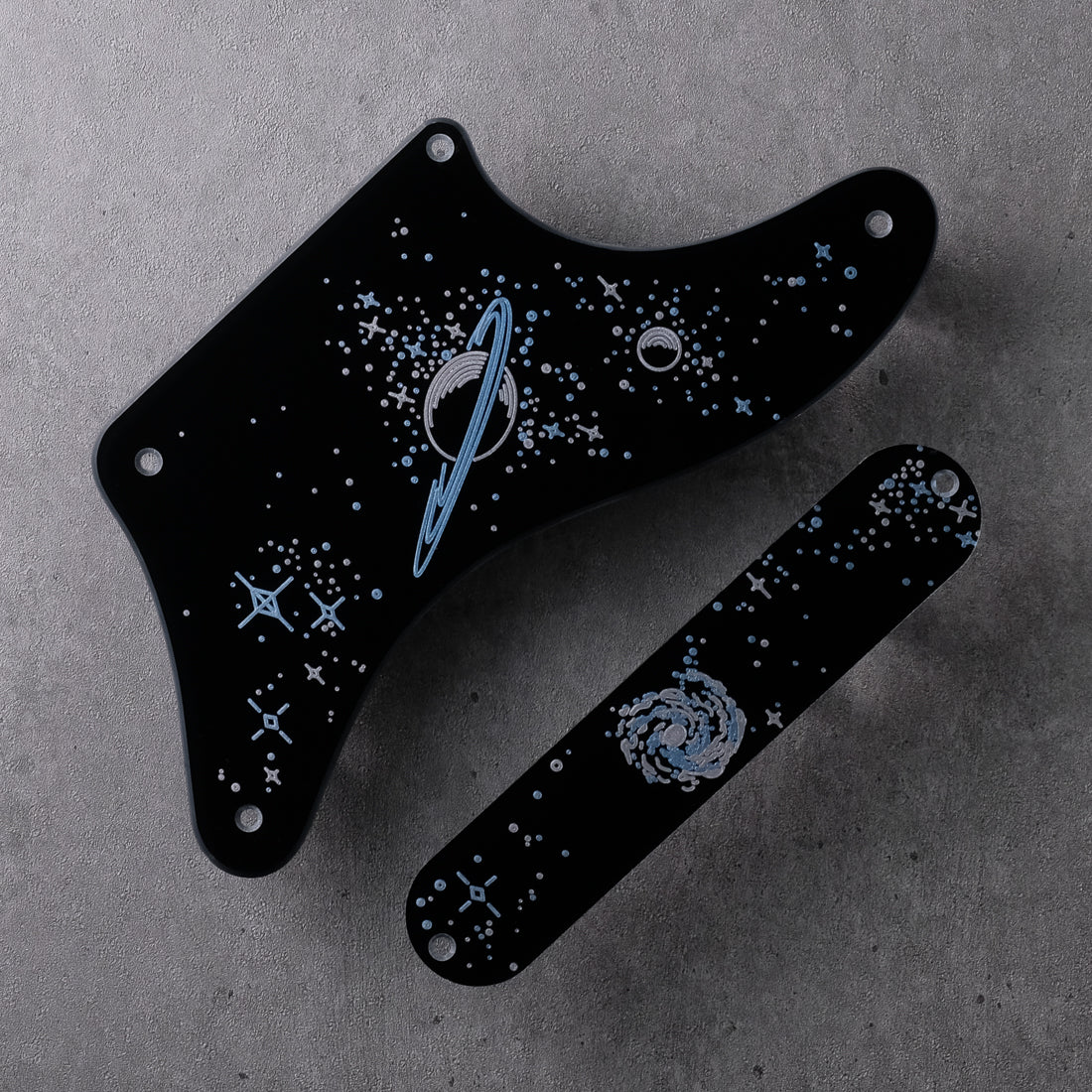 Space Oddity - Cabronita Especial Pickguard - on Black Plexi