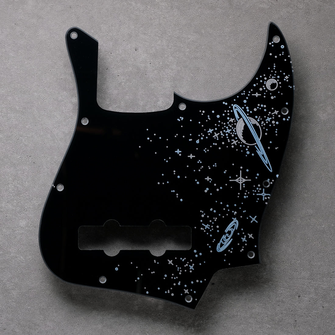 Space Oddity - Jazz Bass Pickguard - in Black