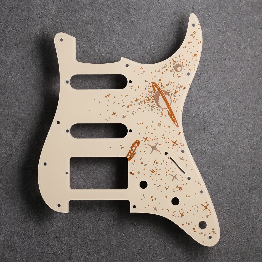 Space Oddity - HSS Stratocaster Pickguard - in Ivory
