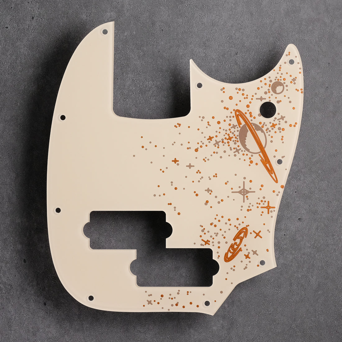 Space Oddity - Mustang Bass PJ Pickguard - on Ivory Acrylic