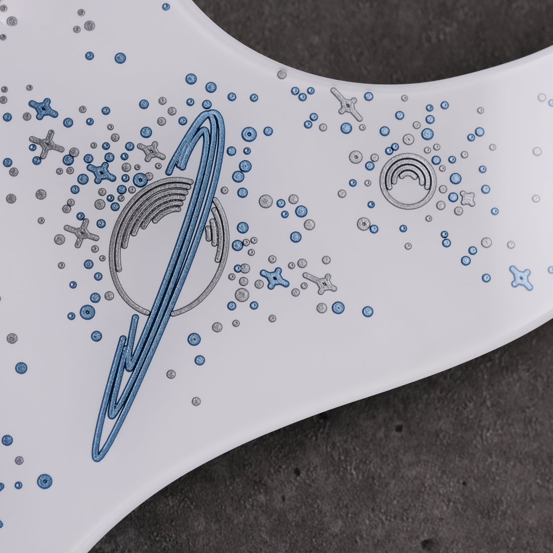 Space Oddity - Cabronita Pickguard - on White Plexi